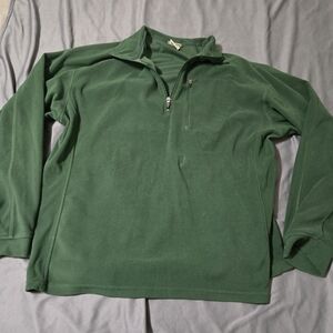 LL Bean mountain fleece Jacket Mens Xtra large green quarter zip outdoor hiking